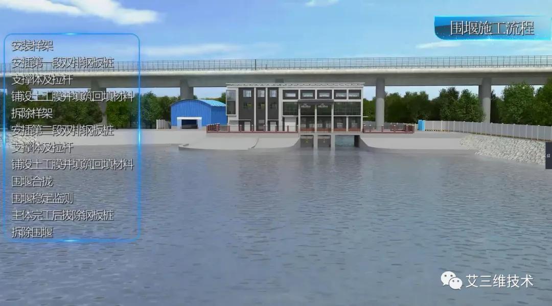 水电站施工工艺动画展示_水电站大型闸门、启闭机重型铆焊加工_水电站施工动画制作